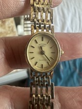 Rotary Sterling Silver In Yellow Gold Plated Ladies Watch