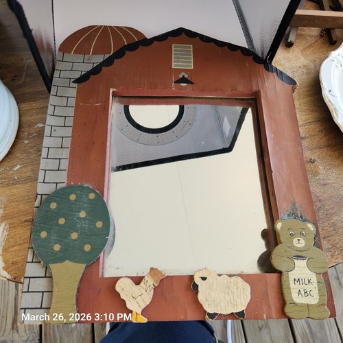 Vintage primitive wall mirror - primitive,