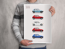 POSTER - PEUGEOT 205 EVOLUTION - (A4 A3 A2 Sizes) GTI, Rallye