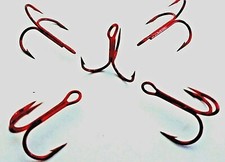 VMC Red  Treble Hooks Pattern 9650 Red  Sizes 2/0-10  Flying C's Pike  Lures.