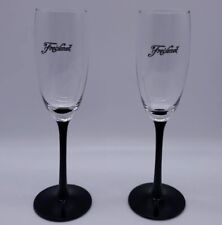 Vintage Freixenet Glasses Flutes Prosecco Champagne Cava Branded Black Stem 9"
