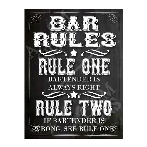 Metal sign plaque - sign, rules