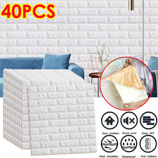 40X Stick On Tiles Self Adhesive Bathroom Kitchen 3D Wall Sticker Tile Decor*4MM