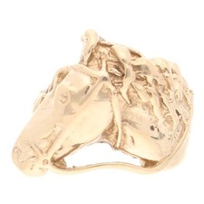 9Carat Yellow Gold Horse Ring (Size T) 20.5mm Widest