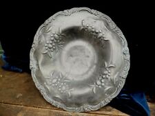Pewter Georgian Charger Dish Embossed Fruit Bowl Once Silver Washed Antique