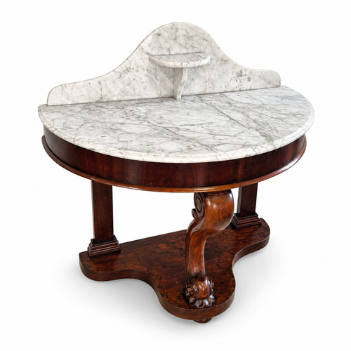 Victorian mahogany demi lune - victorian, demi-lune