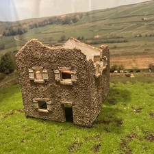 20/28mm italeri plastic building ruined rendered and painted bolt action 