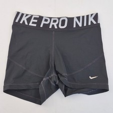 NIKE PRO Shorts Medium 12 14 Black Women's Athletic Elastic Waist Dri-FIT