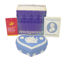 Vintage Wedgwood Heart Box Trinket Jasperware Pale Blue BP7