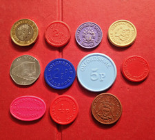 10 Vintage UK Transport Token Tokens  Colchester Tayside Oxfordshire Glasgow Etc