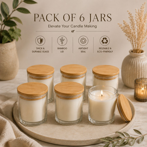7oz frosted glass candle - 6, x