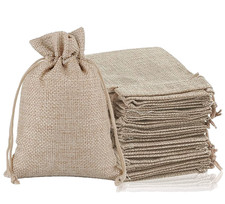 6 x Jute Drawstring Gift Bag