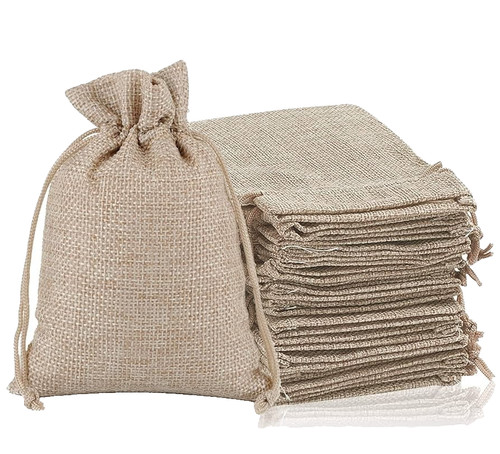 Jute drawstring gift bag - jute,