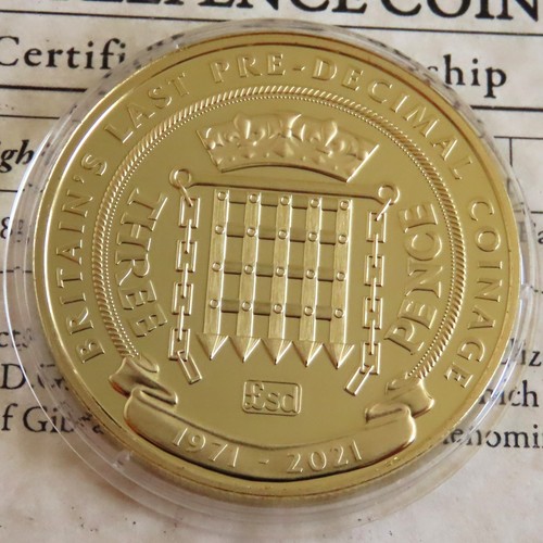 Gibraltar 2021 threepence - gibraltar, gold