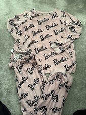 Women’s pink Barbie logo pyjamas size m 12-14 Primark