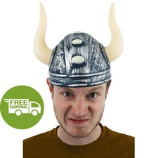 Viking Helmet Fancy Dress Nordic Warrior Costume Accessory Unisex Womens Mens