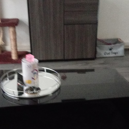 Table black glass coffee - table,