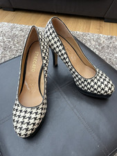 Staccato Ladies Black/cream 4” Stiletto Shoes Almond Toe Size Uk 4 Eu 37