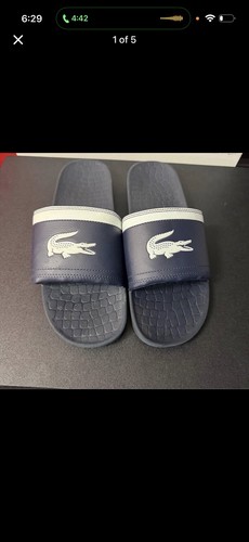 Lacoste navy slide sandals - lacoste,