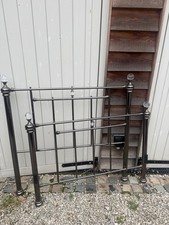 Beautiful nickel metal and glass detailing frame bed with mattress,Small double.