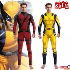 Adults Kids Deadpool 3 Wolverine Cosplay Costume Mens Boys Wolverine Jumpsuit