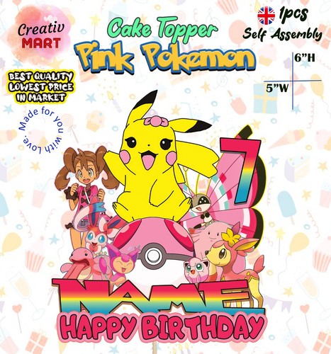 Pink pokemon pikachu cake - pink,
