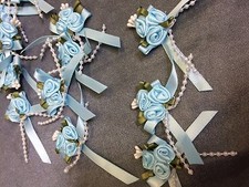 Pearl Satin Ribbon Rose Buds &