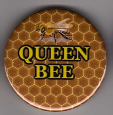 Queen Bee badge for beekeeper - honeycomb hive design apiary pin button