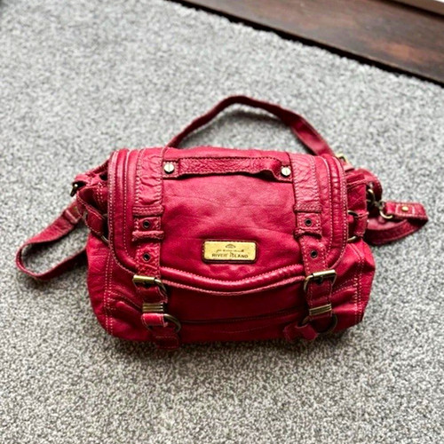 River island red leather - river,