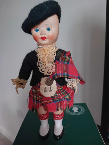 Vintage plastic scottish dress - plastic,