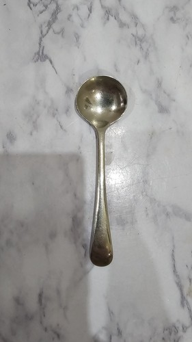 Small silver condiment spoon - silver,