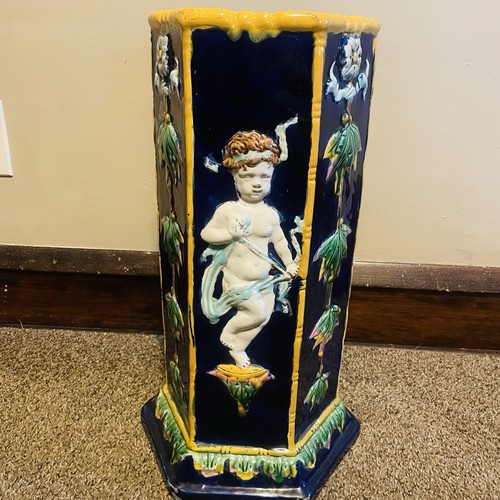 Vintage majolica jardiniere - vintage,