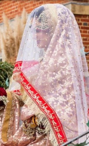 White nikkah dupatta - nikkah,