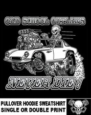 Griffith Old School Muscle Hot Rod Outlaw Drag Race Car Skull Hoodie Sweatshirt
