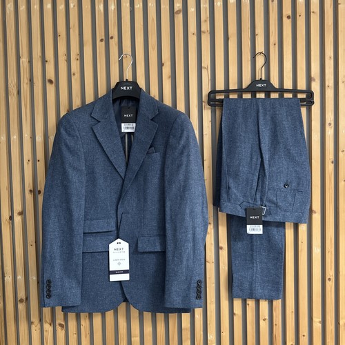 Next mens slim - blue, linen