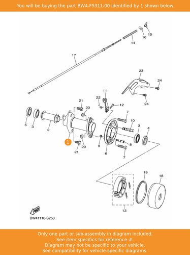Yamaha hub rear bw4 f5311 - hub,, rear,