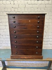 Vintage Victorian 8 Drawer Stained beech Specimen Egg Collectors Cabinet