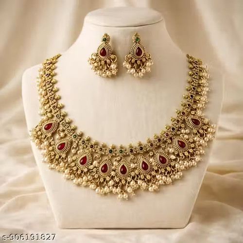 Gold plated jewellery set rani - gold, set,rani