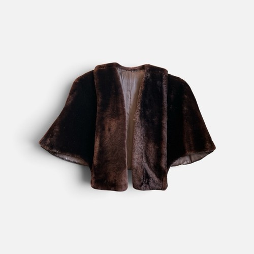 Vintage 1940s brown faux mink - faux,