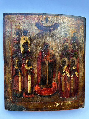Old russian wooden icon - russian,