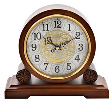 Wooden Walnut Finish Westminster Chime Barrel Mantel Clock by Widdop W2860
