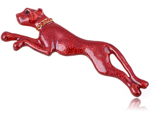 Golden tone shiny red panther - tone,