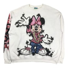 Vintage Champion Disney Mickey Mouse Sweatshirt Graffiti Graphic Spray Paint XL