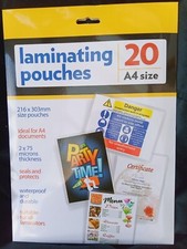 Laminating Pouches 150 Microns (2x75) Thickness A4, A5 or 6"x4" (5 - 20 pouches)