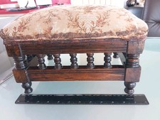 Antique Wooden Foot Stool with Turned Balustrade Frieze Base & Legs.12 X 10 X 8"