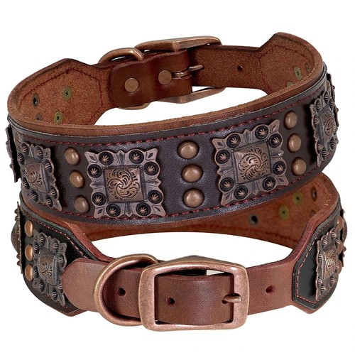 Wide luxury leather studded - luxury,