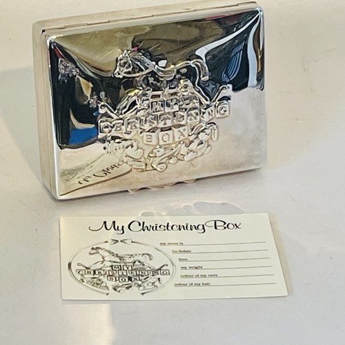 Silverplated christening box