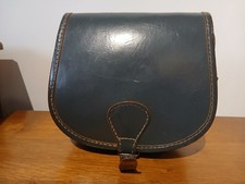 Small grey leather saddle bag