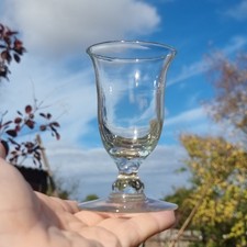 Georgian Hand Blown Bell Bowl Wine Glass – Fused Stem & Wide Foot
