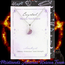 Amethyst Crystal Moon Necklace